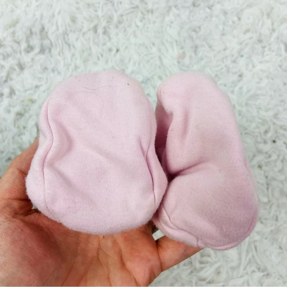 Koala baby Pink floral embroidered cotton Baby Booties size 0-6 months